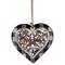 4.25" Black and White Buffalo Plaid Heart with Reindeer Christmas Ornament